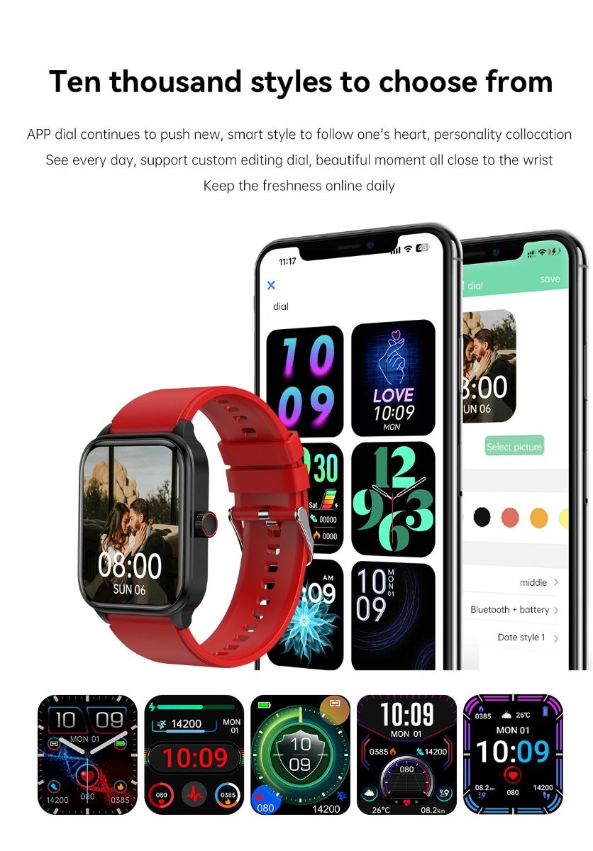 ET540 EKG Smartwatch s glukózou a telesnou teplotou, Bluetooth hovor, Fitness Sledovač pre Zdravie