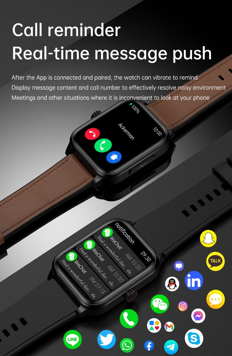 ET540 EKG Smartwatch s glukózou a telesnou teplotou, Bluetooth hovor, Fitness Sledovač pre Zdravie