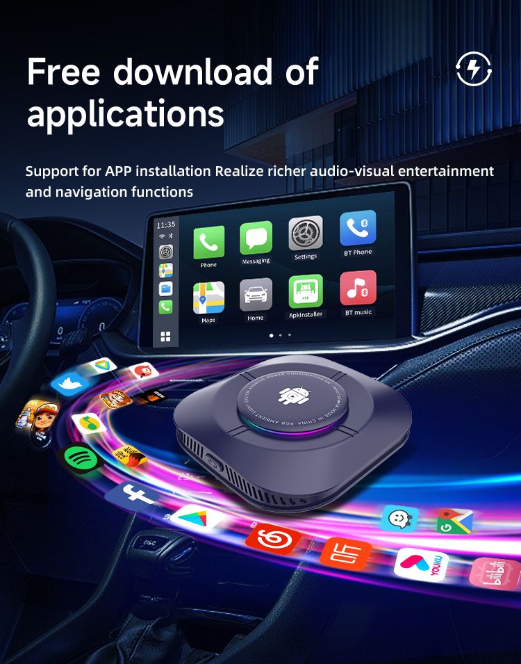Carlinkit Android 13 TV Box bezdrôtové CarPlay bezproblémová konektivita 8-jadrový adaptér pre palubnú zábavu