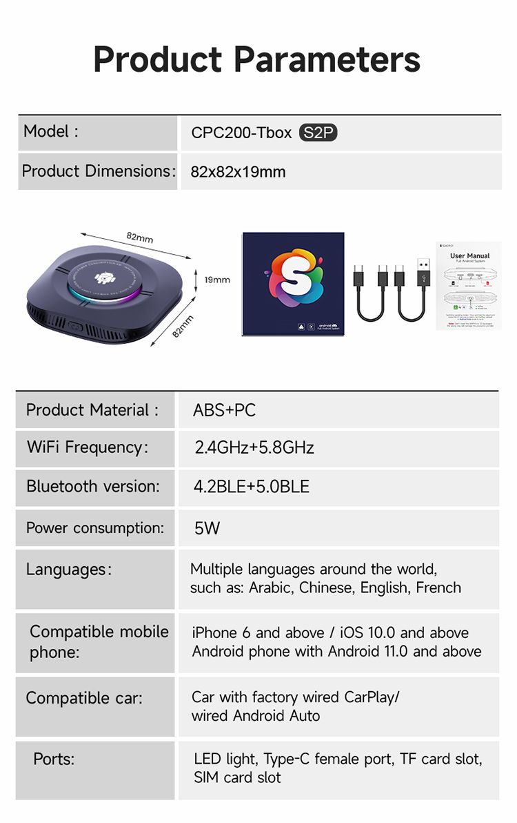 Carlinkit Android 13 TV Box bezdrôtové CarPlay bezproblémová konektivita 8-jadrový adaptér pre palubnú zábavu
