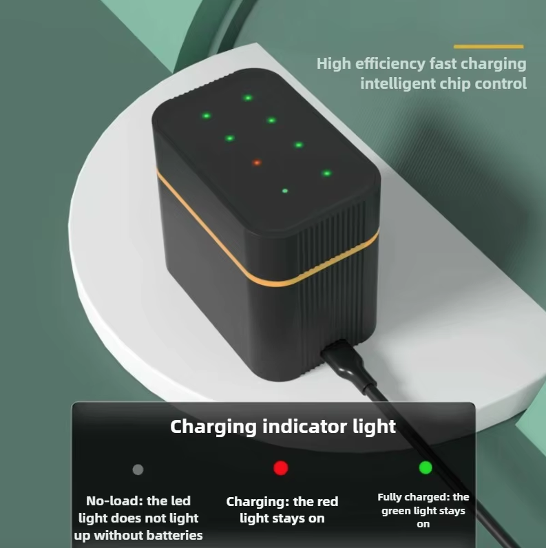 Dobíjateľné lítium-iónové batérie AA s nabíjačkou, 8 kusov 1,5V 3000mWh dvojité A batérie dobíjateľné, dlhotrvajúce dobíjateľné lítium-iónové batérie AA s nabíjacím úložným boxom