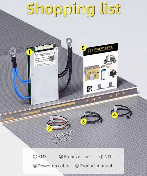 ANT Smart BMS 4S-24S 16S 40A Lifepo4 BMS 10S 13S 48V 30A Li-ion BMS 20S NMC LFP pre elektrobicykel a elektrokolobežku s Bluetooth a balančným BMS