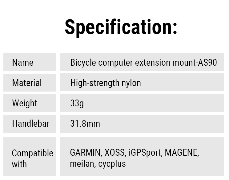 TOWILD AS90 Predĺžený držiak na riadidlá bicykla, montáž predného svetla, držiak na cyklopočítač, podpora lampy, stojan z vlákien