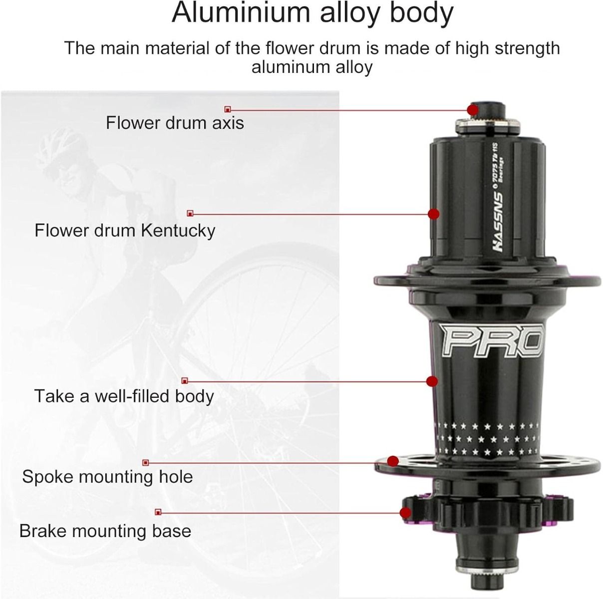 HASSNS PRO7 MTB náboj 32 dier ložiskový horský bicykel rýchloupínací náboj 32h Noisy Cube bicyklové puzdrá