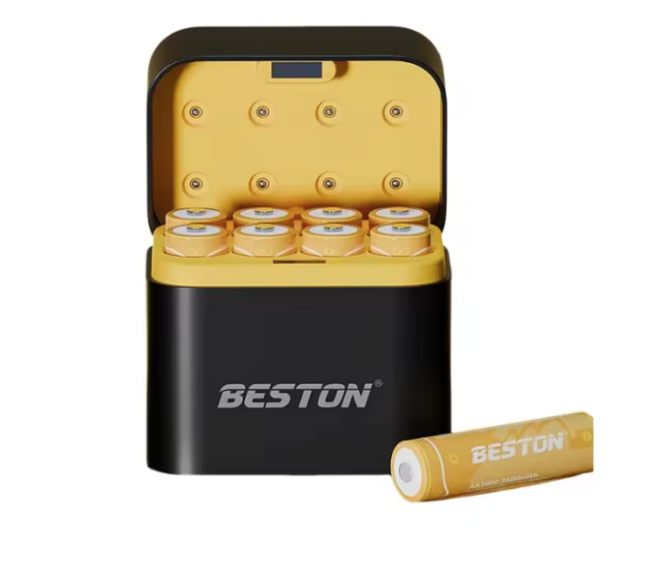 Beston Smart nabíjačka batérií 8 slotov pre AA s 3600mWh 1,5V nabíjateľnou lítiovou batériou – sada nabíjačky s rýchlym nabíjaním