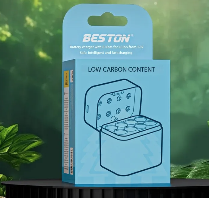 Beston Smart nabíjačka batérií 8 slotov pre AA s 3600mWh 1,5V nabíjateľnou lítiovou batériou – sada nabíjačky s rýchlym nabíjaním