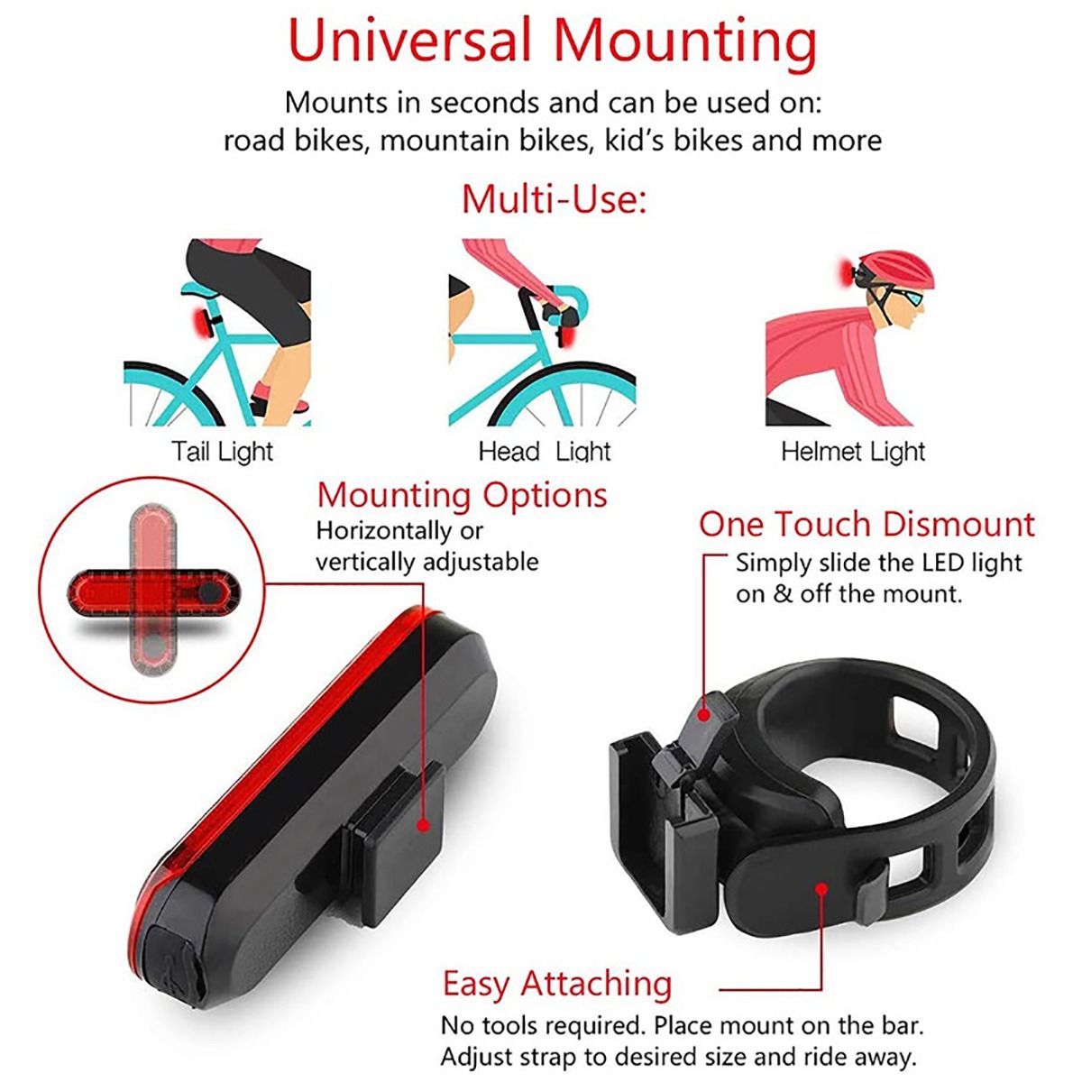USB nabíjateľné ultra jasné zadné svetlo na bicykel s LED technológiou, kompaktný dizajn pre bezpečnosť pri cyklistike.