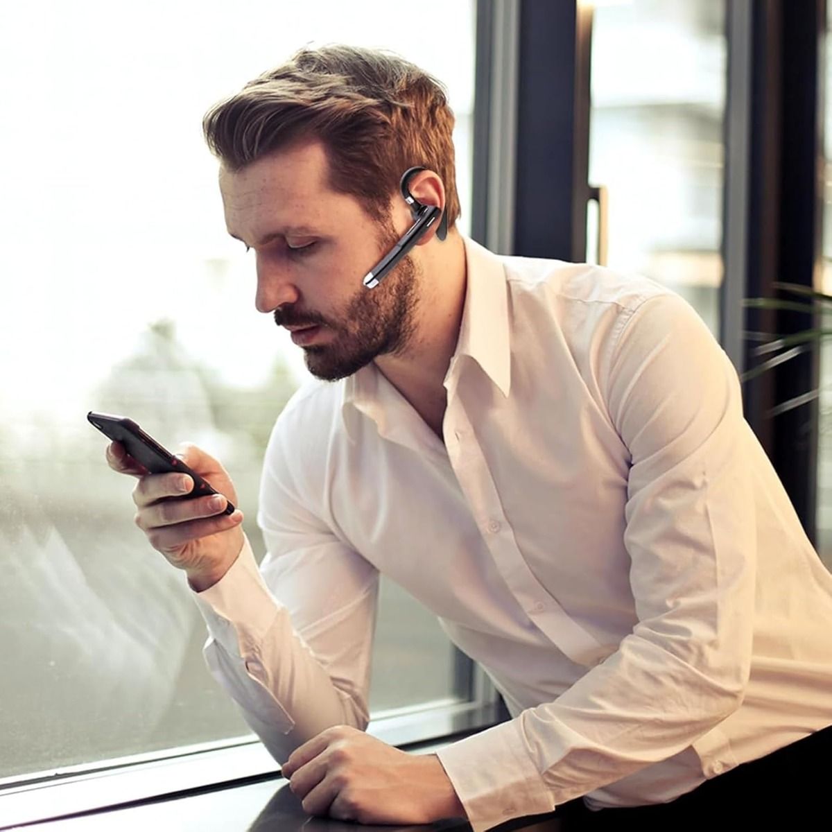 Bezdrôtová náhlavná súprava pre podnikanie so vstavaným mikrofónom, potlačenie hluku, handsfree športové slúchadlo 5.3