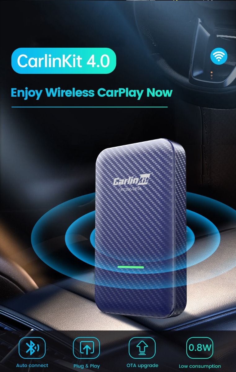 CarlinKit 4.0 Bezdrôtová CarPlay krabička pre Audi VW Porsche Kia Plug and Play Jednoduché nastavenie Hands-Free pripojenie