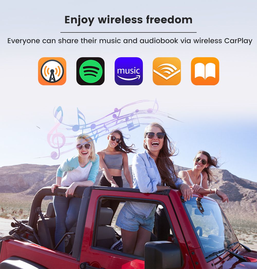 CarlinKit 4.0 Bezdrôtová CarPlay krabička pre Audi VW Porsche Kia Plug and Play Jednoduché nastavenie Hands-Free pripojenie