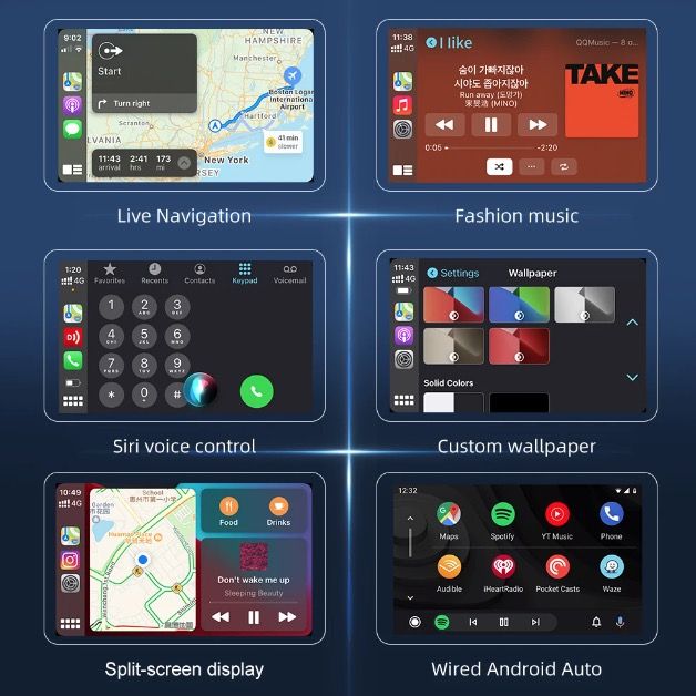 CarlinKit USB CarPlay Dongle Android Auto Bezdrôtové pripojenie Jednoduchá inštalácia Volanie hands-free Hudba
