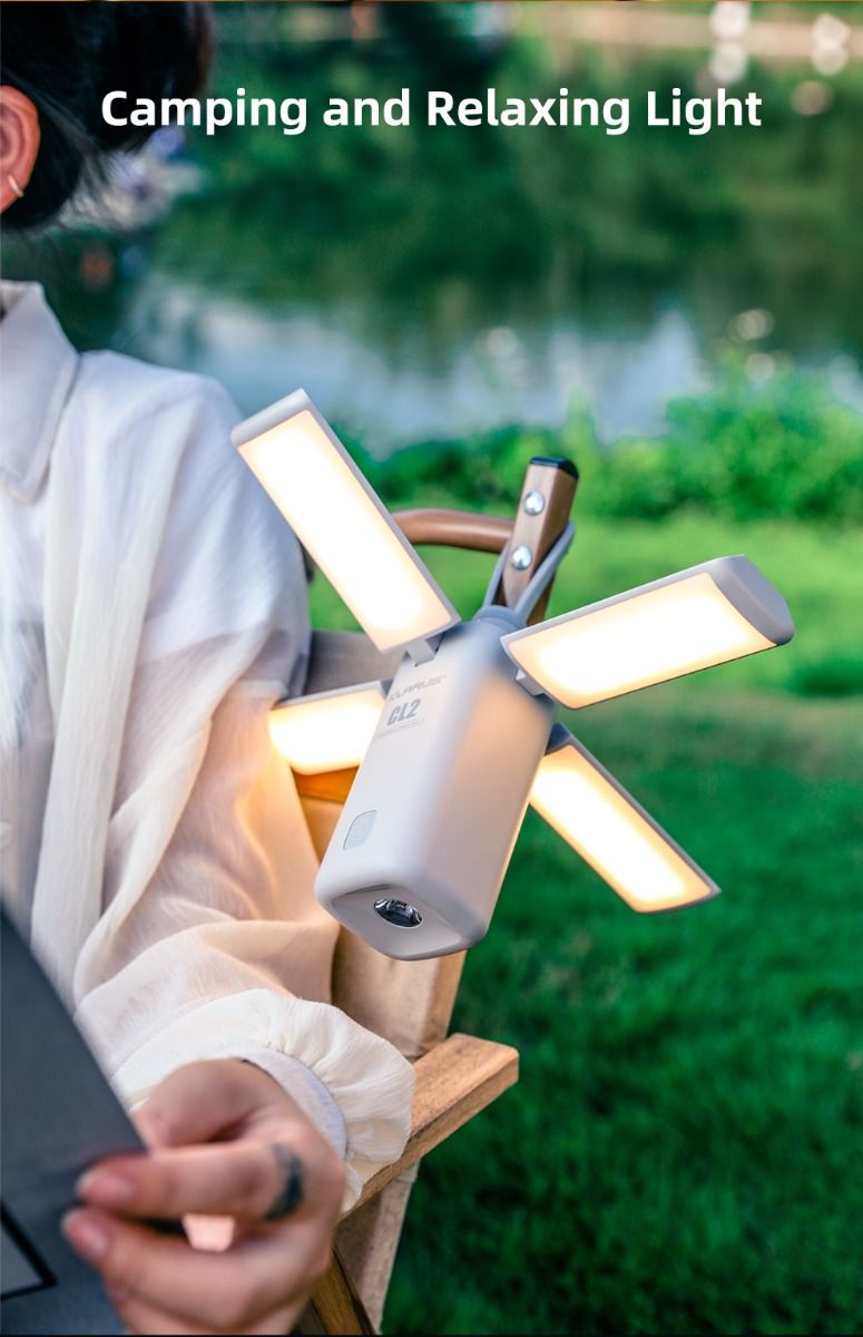 Klarus CL2 kempingová lampa 750 lúmenov s nastaviteľným uhlom starostlivosť o oči 7 osvetľovacích režimov