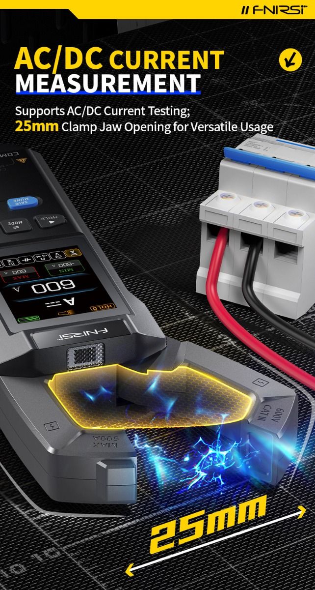 FNIRSI DMC-100 Kliešťový Multimeter: Plne Automatický, Inteligentný, NCV, AC/DC Napätie Prúd.