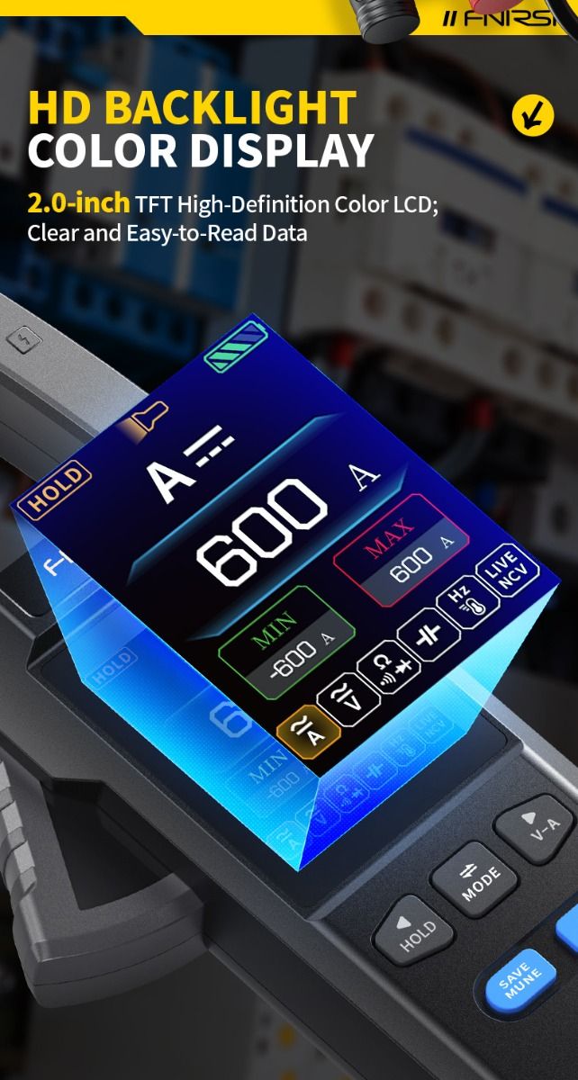 FNIRSI DMC-100 Kliešťový Multimeter: Plne Automatický, Inteligentný, NCV, AC/DC Napätie Prúd.