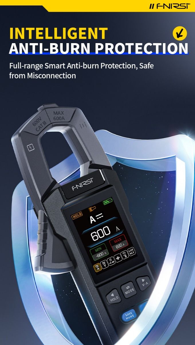 FNIRSI DMC-100 Kliešťový Multimeter: Plne Automatický, Inteligentný, NCV, AC/DC Napätie Prúd.