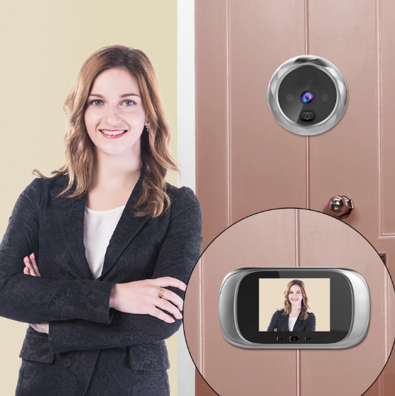 Digitálny dverový priezor s kamerou a zvončekom – 2,8-palcový, nočné videnie, fotografovanie, digitálne monitorovanie dverí pre domácu bezpečnosť
