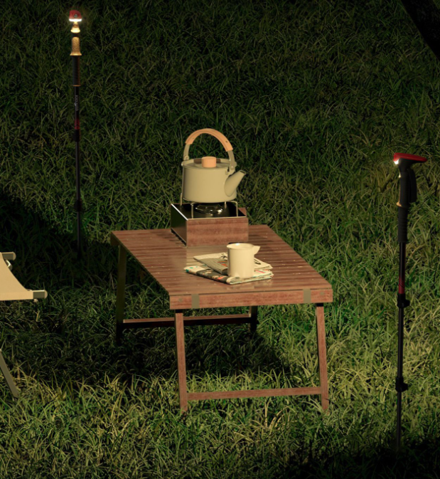 GUITORCH Trail Back Palice s Osvetlením | Ľahké Hliníkové pre Bezpečnú Nočnú Turistiku