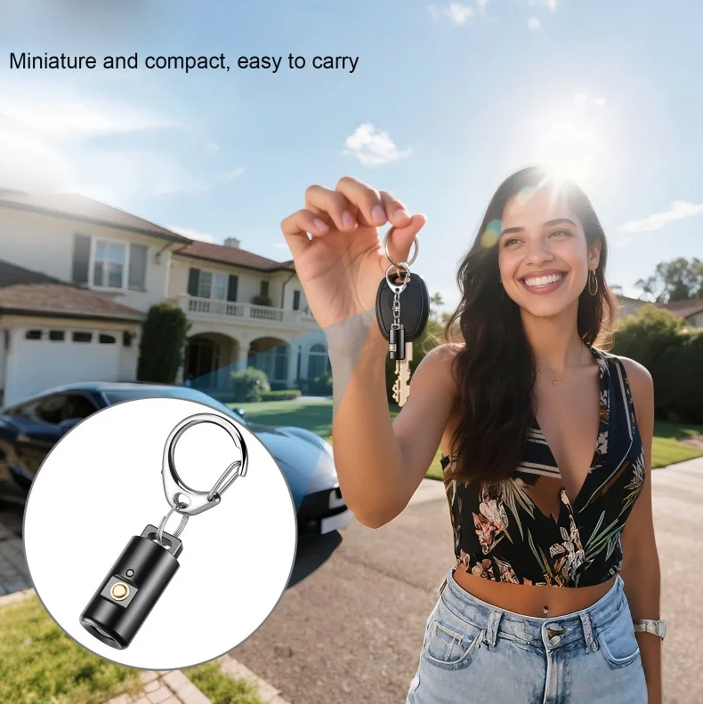 Mini LED Nabíjateľné Kempingové Svietidlo: Kompaktné & Prenosné, Vodotesné, s Kľúčenkou a Náhrdelníkom