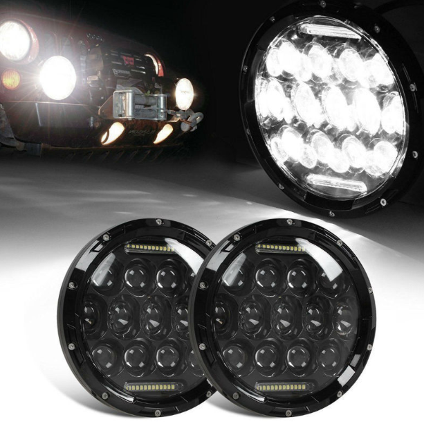 7-palcový motocyklový LED svetlomet Beam DRL Blinker pre Harley Jeep Wrangler 75W IP67 6000K svetlo
