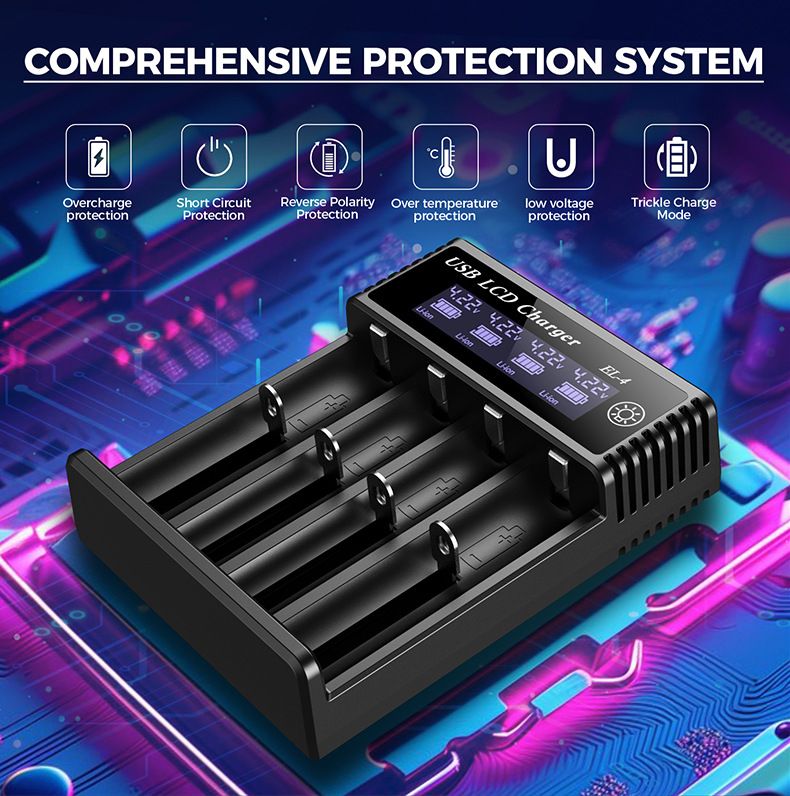 USB LCD inteligentná nabíjačka batérií, efektívna nabíjačka pre batérie 18650 AA AAA s LCD displejom, všestranná a prenosná