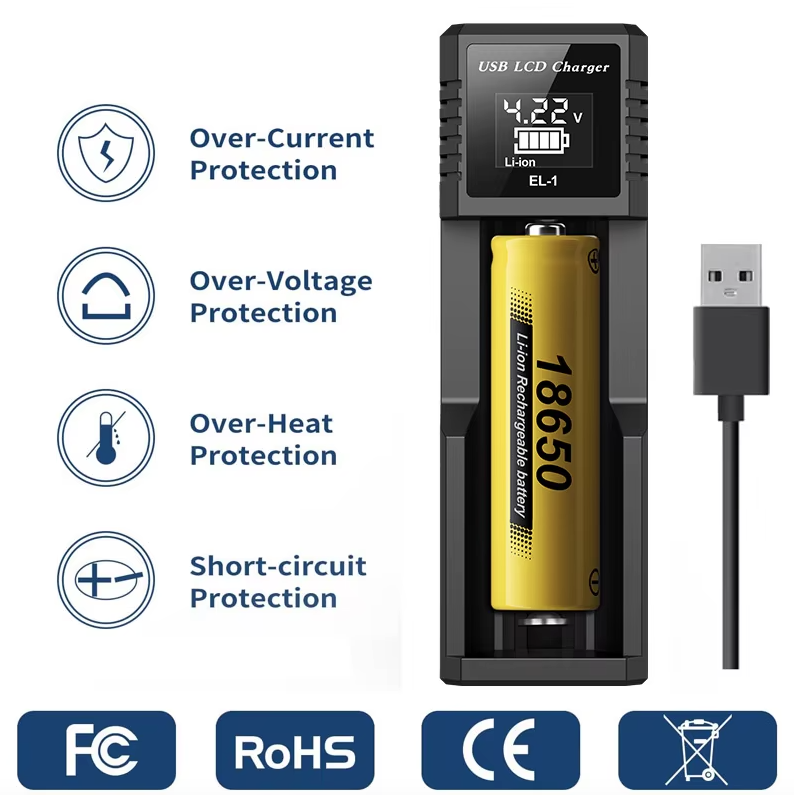 USB LCD inteligentná nabíjačka batérií, efektívna nabíjačka pre batérie 18650 AA AAA s LCD displejom, všestranná a prenosná