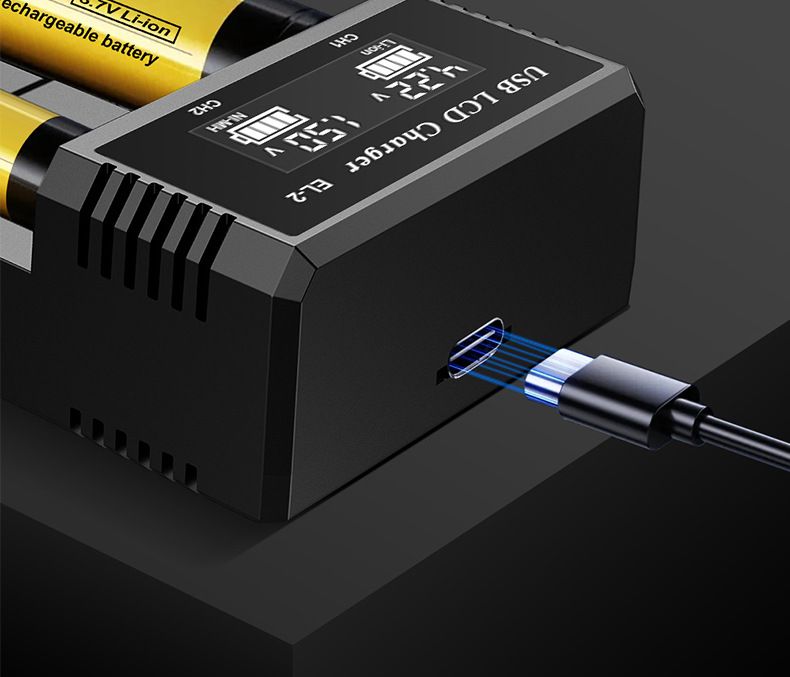 USB LCD inteligentná nabíjačka batérií, efektívna nabíjačka pre batérie 18650 AA AAA s LCD displejom, všestranná a prenosná