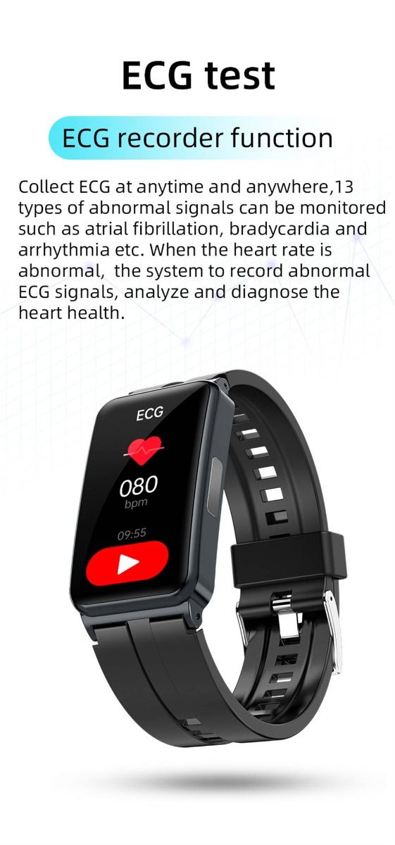 EP01 Inteligentné Hodinky, Glukóza v Krvi, EKG, HRV, Teplota, 1.47" HD Vodotesný Smart Náramok Fitness Tracker