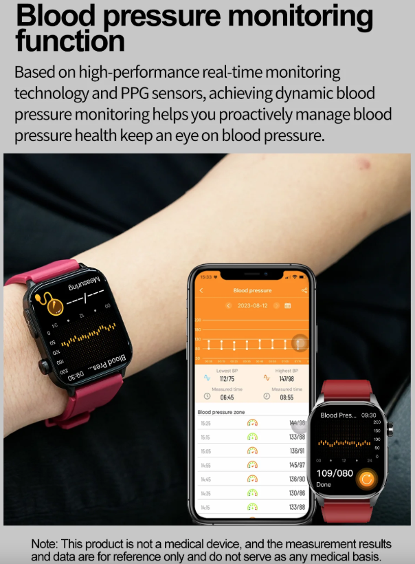 E580 inteligentné hodinky: Meranie glukózy, EKG, srdca a tlaku. IP68. Váš strážca zdravia!