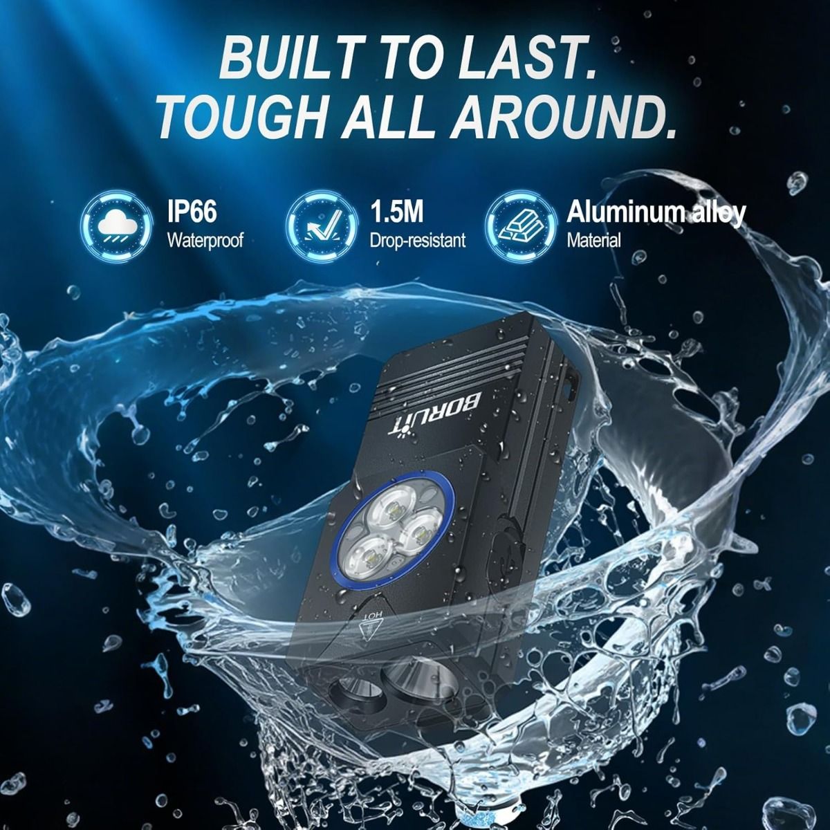 EV30 EDC svietidlo, 550lm USB-C nabíjateľné, kompaktné mini LED s 365nm UV svetlom na kľúče