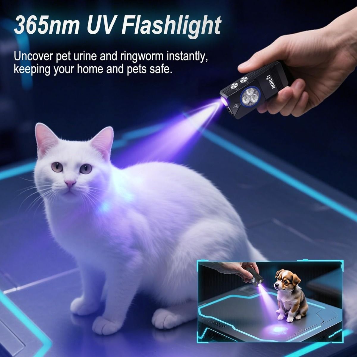 EV30 EDC svietidlo, 550lm USB-C nabíjateľné, kompaktné mini LED s 365nm UV svetlom na kľúče