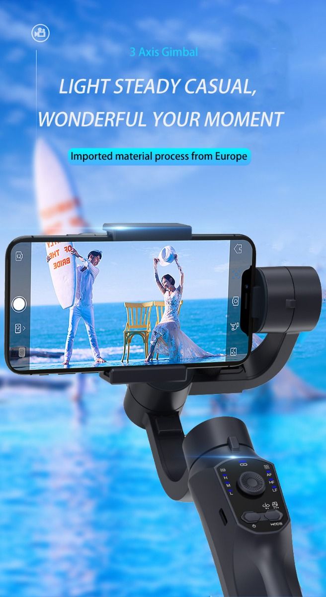 F10 Pro Stabilizátor 3-osový gimbal pre telefón na mobilné filmovanie s kompatibilitou so smartfónmi a rozpoznávaním tváre