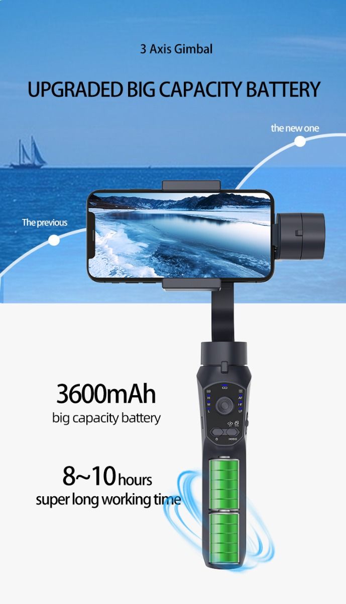 F10 Pro Stabilizátor 3-osový gimbal pre telefón na mobilné filmovanie s kompatibilitou so smartfónmi a rozpoznávaním tváre