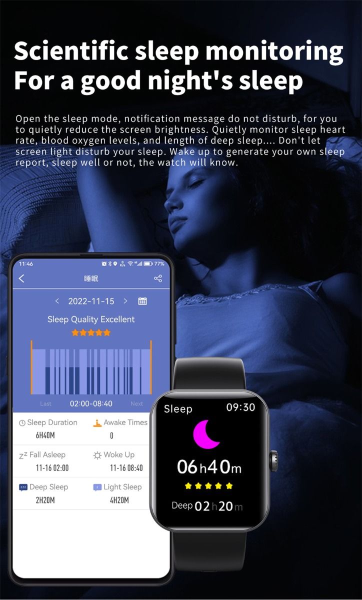 F57L Smart hodinky: Meranie Krvnej Glukózy, Tlaku, Srdcovej Frekvencie. 1.91" Monitorovanie Športu a Teploty.
