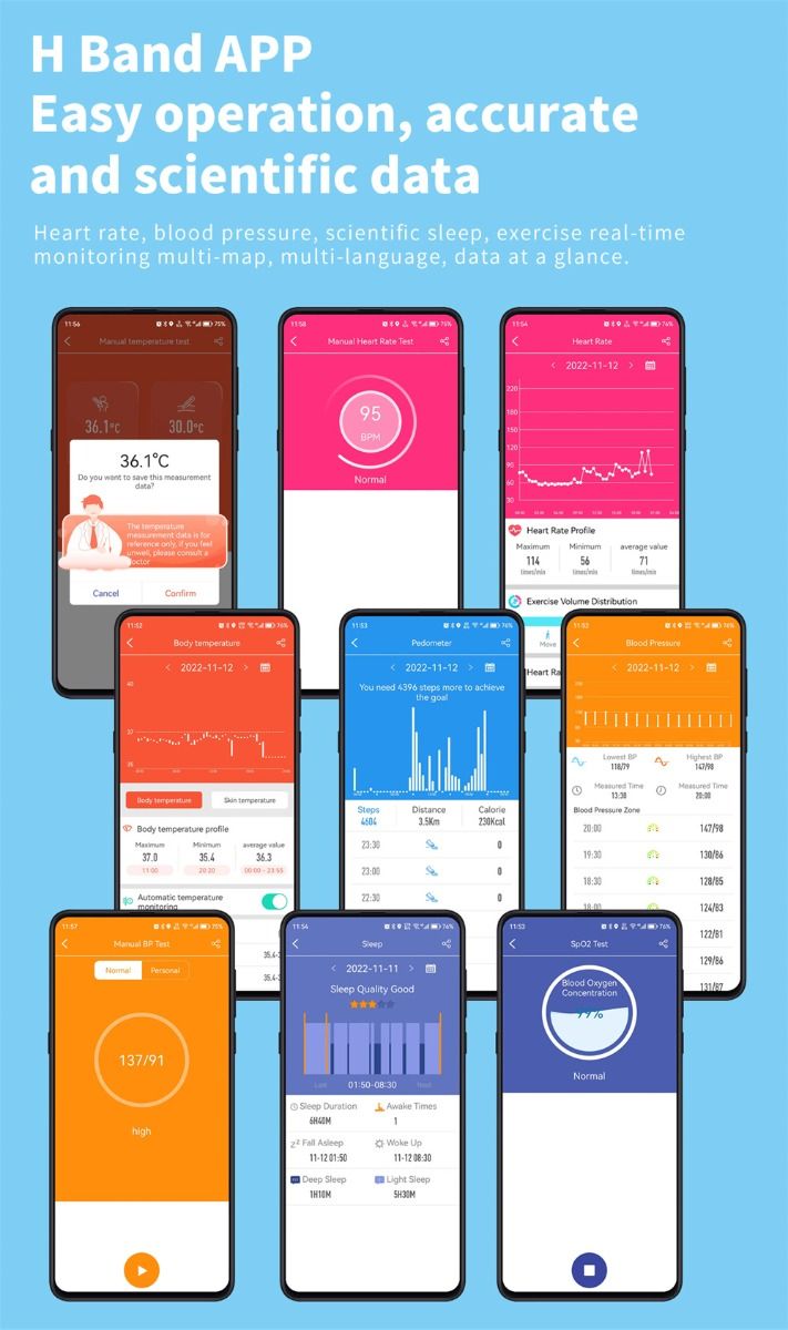 F57L Smart hodinky: Meranie Krvnej Glukózy, Tlaku, Srdcovej Frekvencie. 1.91" Monitorovanie Športu a Teploty.