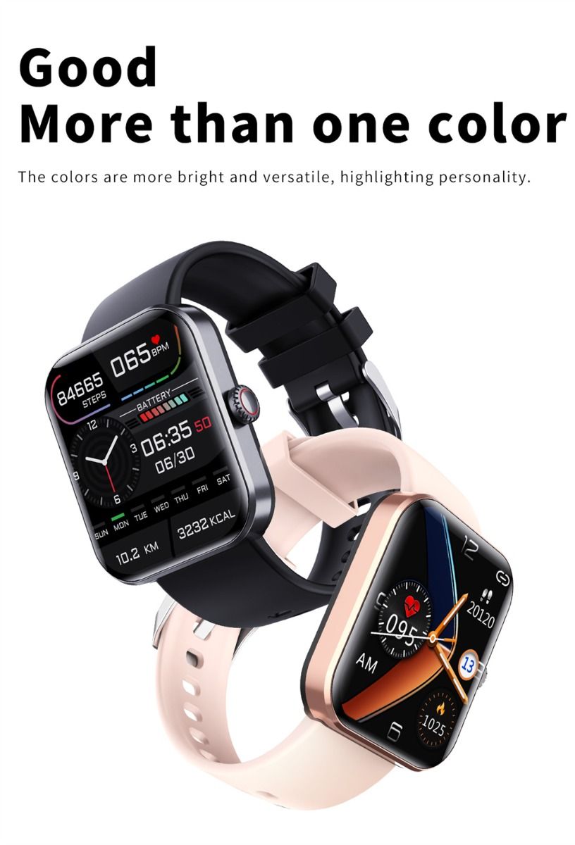 F57L Smart hodinky: Meranie Krvnej Glukózy, Tlaku, Srdcovej Frekvencie. 1.91" Monitorovanie Športu a Teploty.