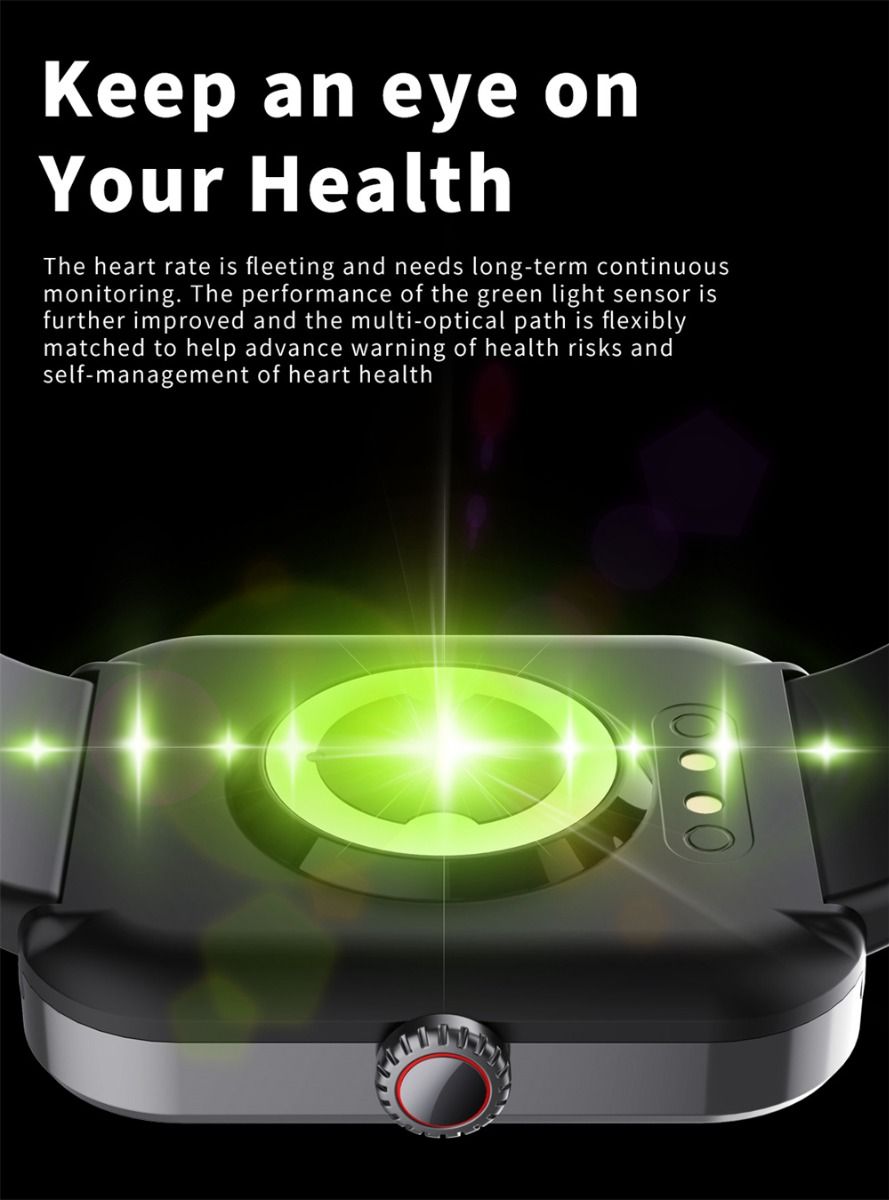 F57L Smart hodinky: Meranie Krvnej Glukózy, Tlaku, Srdcovej Frekvencie. 1.91" Monitorovanie Športu a Teploty.