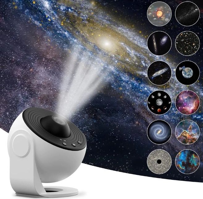 Nočné svetlo Galaxy projektor 12 v 1, lampa planetária pre deti s 360° otáčaním a upokojujúcou atmosférou.