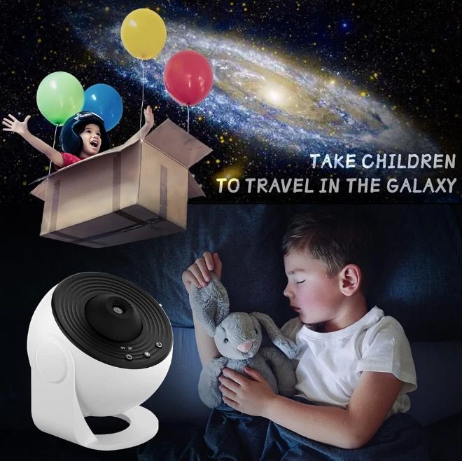 Nočné svetlo Galaxy projektor 12 v 1, lampa planetária pre deti s 360° otáčaním a upokojujúcou atmosférou.