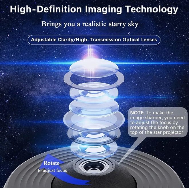 Nočné svetlo Galaxy projektor 12 v 1, lampa planetária pre deti s 360° otáčaním a upokojujúcou atmosférou.