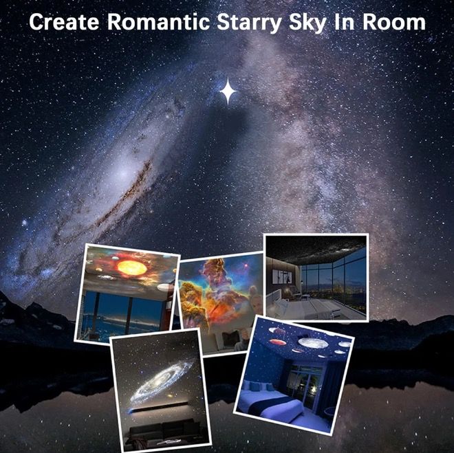 Nočné svetlo Galaxy projektor 12 v 1, lampa planetária pre deti s 360° otáčaním a upokojujúcou atmosférou.