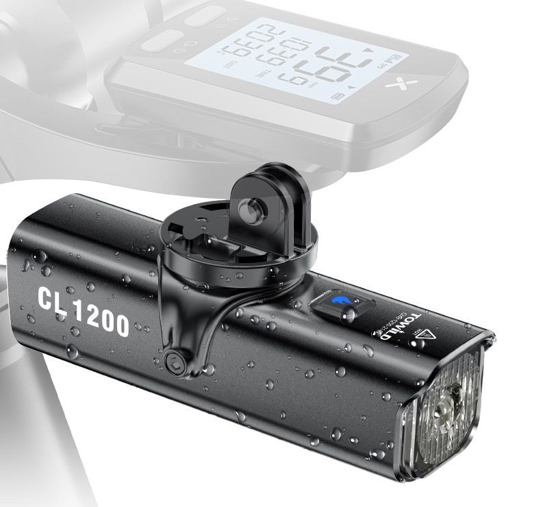 TOWILD CL1200 1200LM USB nabíjateľné predné svetlo na bicykel s bezdrôtovým diaľkovým ovládaním pre bezpečnosť pri nočnej cyklistike