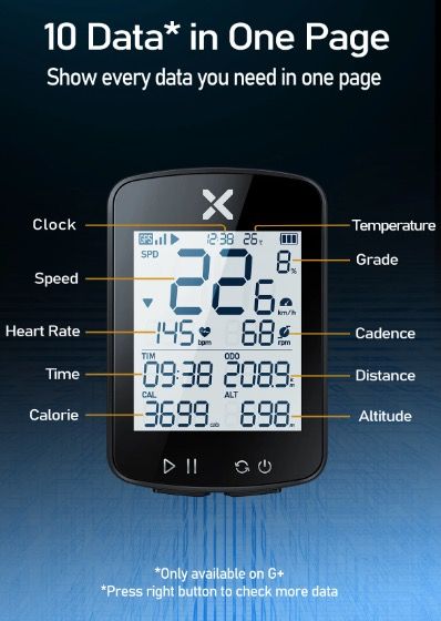 XOSS G+ G2 Cyklopočítač GPS Generácie Bezdrôtový Tachometer Sledovač s Vlastným Displejom a Snímačom Srdcového Tepu