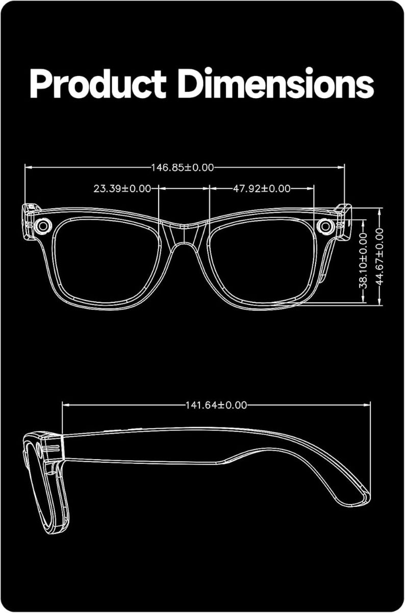AI Smart Prekladové Okuliare s Kamerou, Bluetooth, UV a Anti-Modré Svetlo pre Hovory a Hudbu