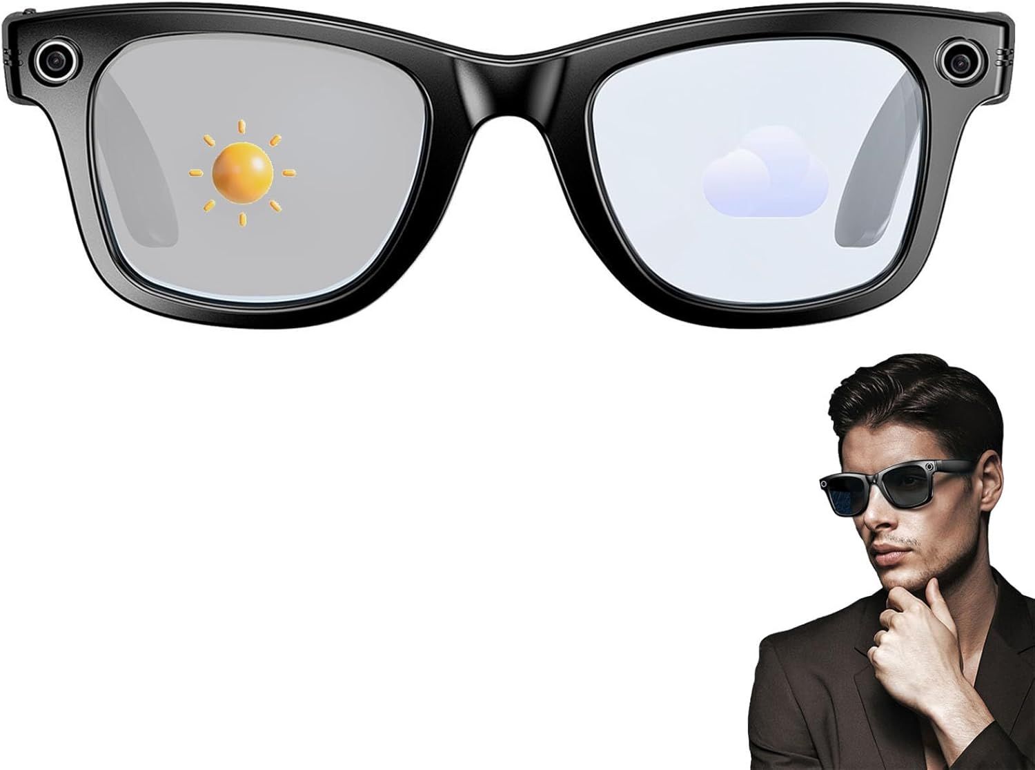 AI Smart Prekladové Okuliare s Kamerou, Bluetooth, UV a Anti-Modré Svetlo pre Hovory a Hudbu