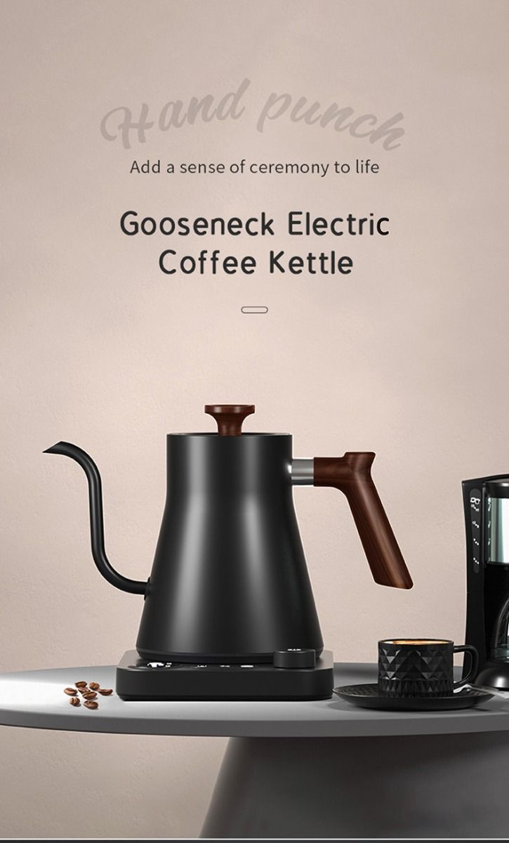 Elektrická rýchlovarná kanvica s reguláciou teploty v reálnom čase a elegantnou gooseneck pipkou 1200W