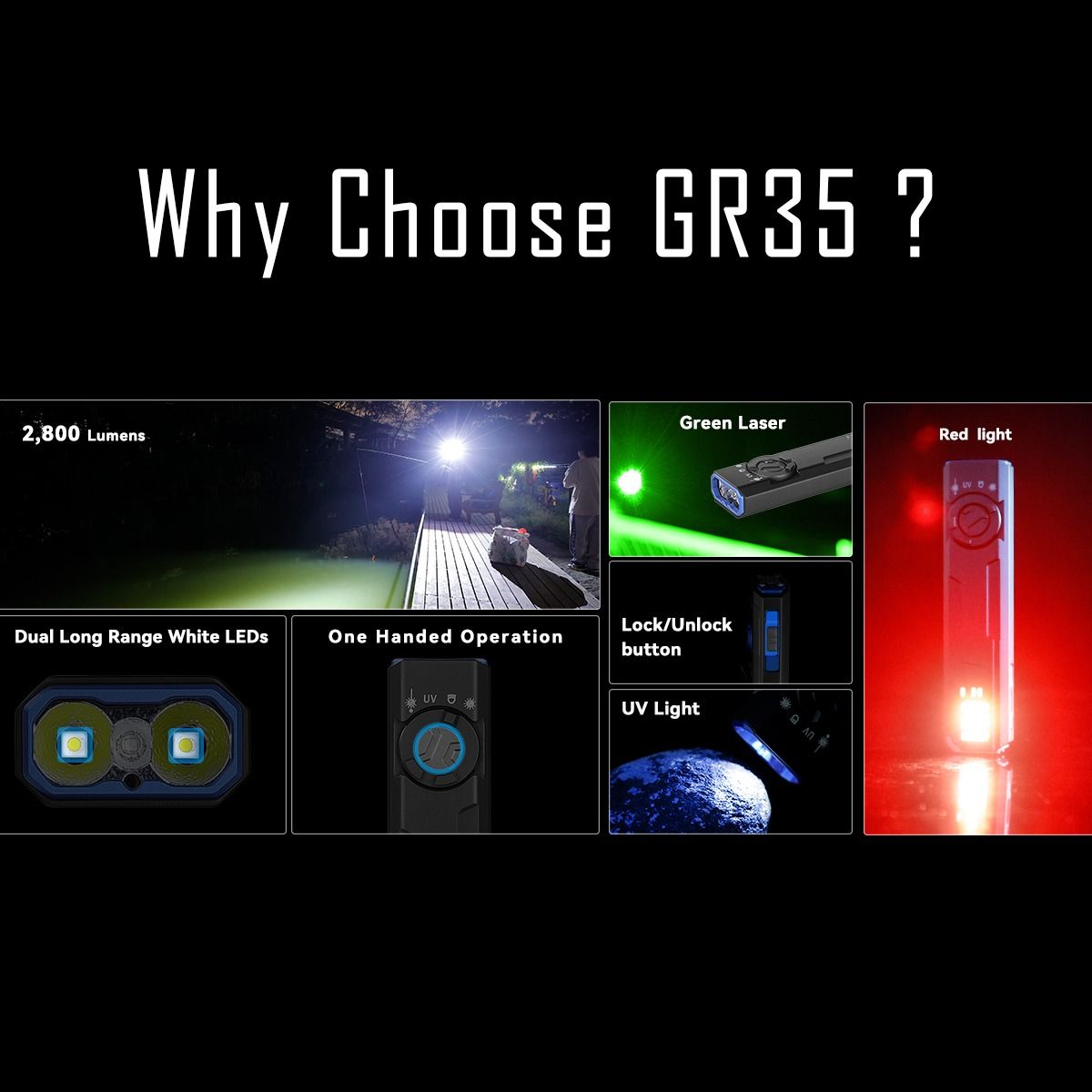 IMALENT GR35: Tvoje obľúbené zelené EDC svietidlo s 2800 lúmenov! Kompaktné a výkonné.