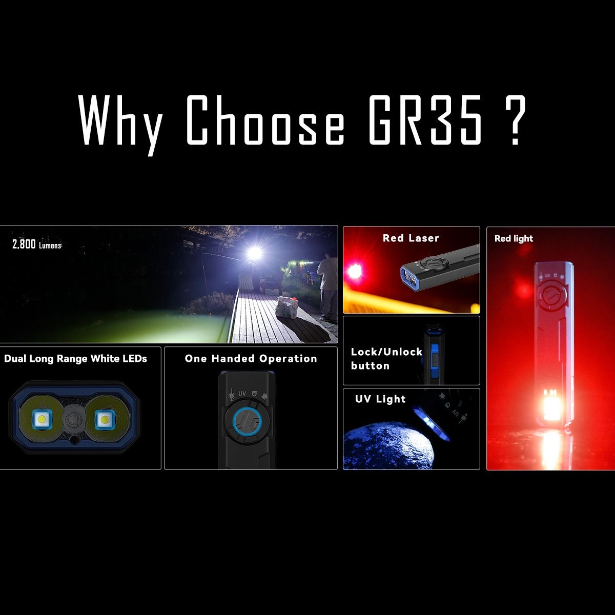 IMALENT GR35 2800 lúmenov | Výkonné, multifunkčné červené LED EDC svietidlo pre každodenné dobrodružstvá!