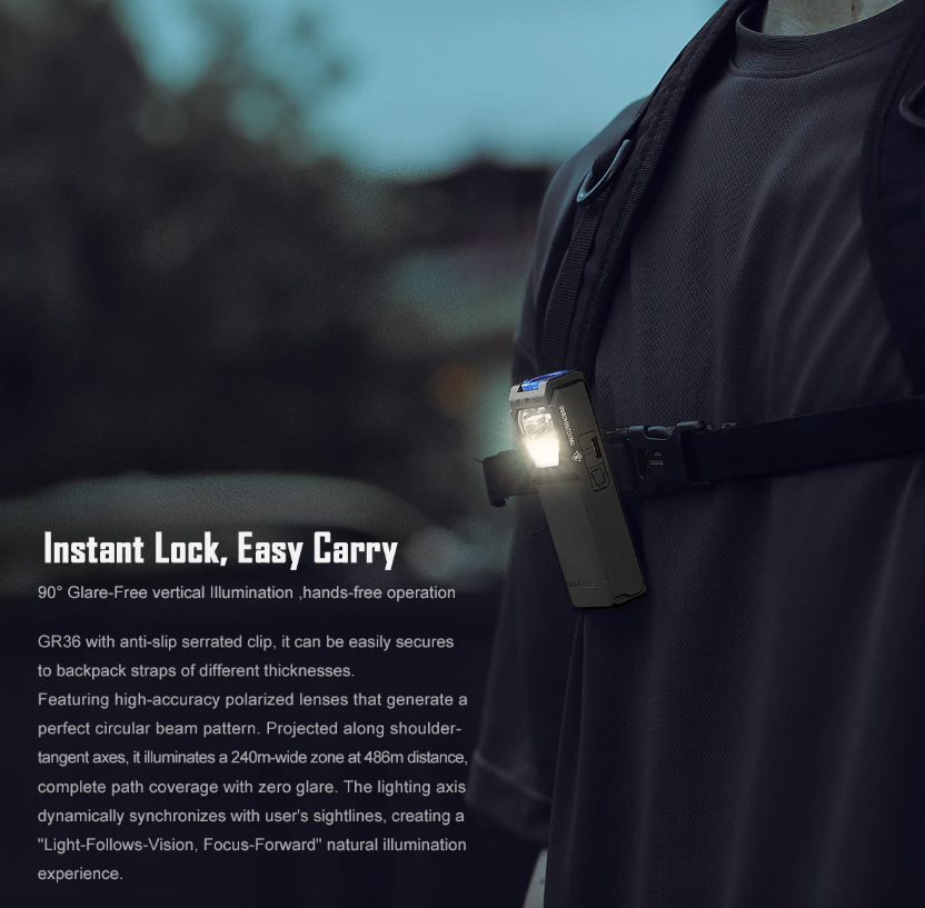 IMALENT GR36 EDC svietidlo, super jasné 2800lm, Type-C nabíjateľné LED, magnetické.