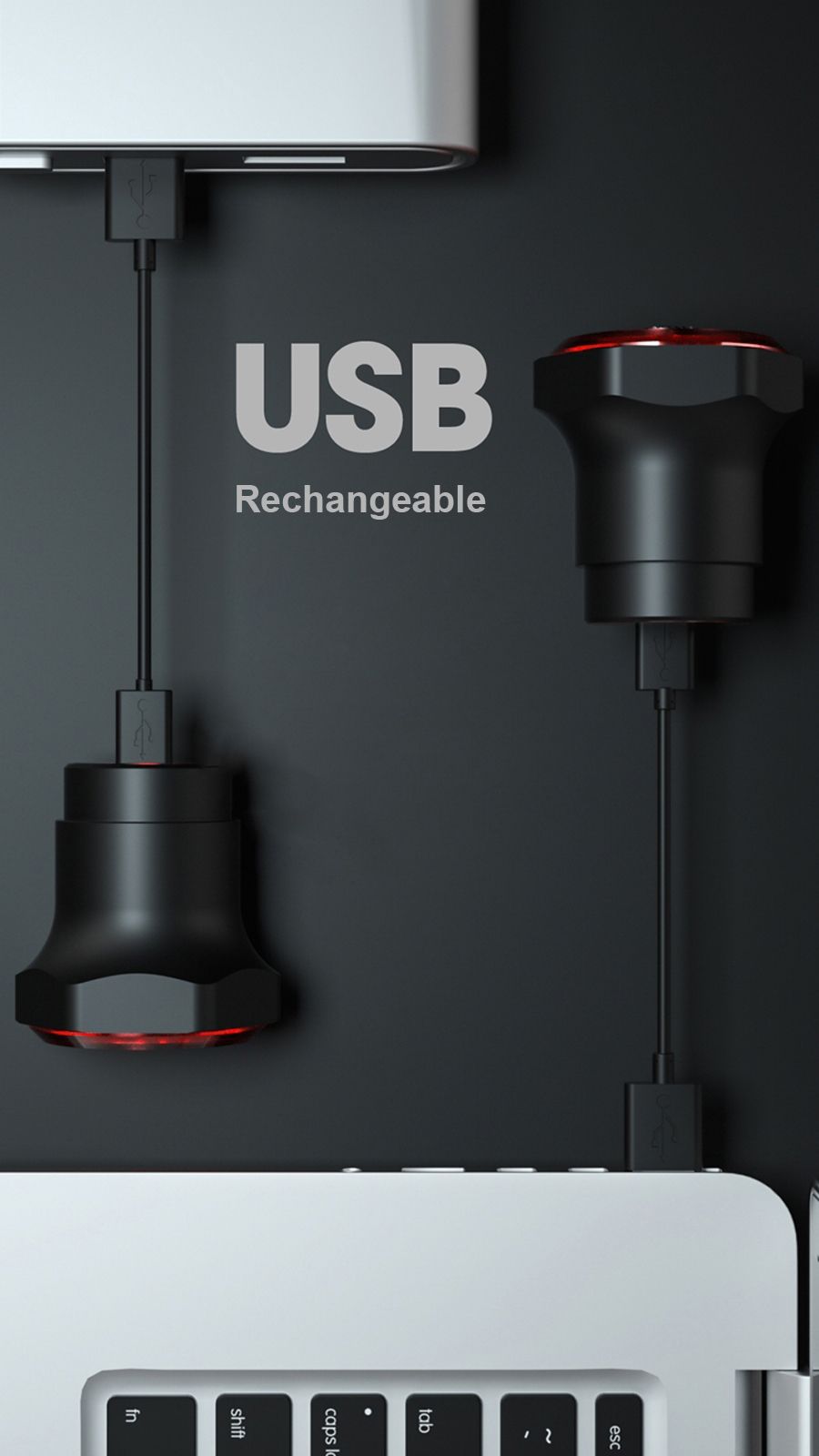 Inteligentné zadné svetlo na bicykel s automatickým štart/stop brzdovým svetlom, USB nabíjaním, vodeodolnosťou IPX6 – bezpečnostné svetlo na bicykel