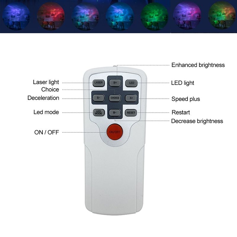 Laserový projektor hviezdnej oblohy Nocné svetlo 7 farieb 360 stupňová rotácia Darček pre deti Útulná nálada